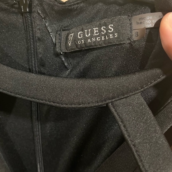 GUESS Black Sleeveless Cutout MIDI Fitted Dress Size Small Career Office - Picture 3 of 7